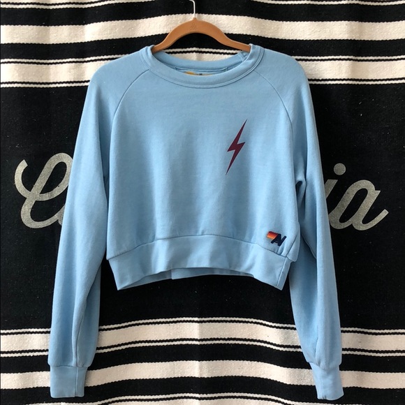 Aviator Nation Bolt Cropped Sweatshirt - BANDIER - Picture 2 of 4